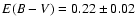 $E(B - V) = 0.22 \pm 0.02$