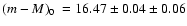 $\mbox{$(m-M)_0$ }= 16.47 \pm0.04 \pm0.06$