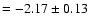 $=-2.17\pm
0.13$