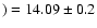 $)=14.09\pm 0.2$