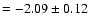 $=-2.09 \pm 0.12$