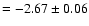 $=-2.67 \pm 0.06$