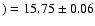 $)=15.75 \pm 0.06$