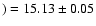 $)=15.13 \pm0.05$