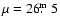 $\mu=26\hbox{$.\!\!^{\rm m}$ }5$