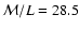 ${\cal
M}/L=28.5$