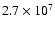 $2.7\times10^{7}$