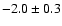 $-2.0\pm0.3$