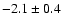 $-2.1\pm0.4$