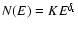 $N(E)=KE^{\delta_{\rm r}}$
