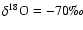 $\delta ^{18}\rm O = -70\mbox{\textperthousand}$