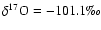$\delta ^{17}\rm O
=-101.1\mbox{\textperthousand}$