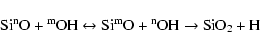 \begin{displaymath}\rm Si^{n}O + {}^{m}OH \leftrightarrow Si^{m}O + {}^{n}OH \to
SiO_{2} + H
\end{displaymath}