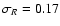 $\sigma_{R} = 0.17$