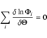 \begin{displaymath}\sum_{i} \frac{\delta \ln \Phi_{i}}{\delta \Theta} =0
\end{displaymath}