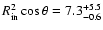 $R_{\rm in}^{2}\cos\theta=7.3^{+5.5}_{-0.6}$