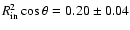 $R_{\rm in}^{2}\cos\theta=0.20\pm0.04$