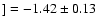 $] = -1.42\pm 0.13$
