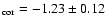 $_{\rm cor} = -1.23\pm 0.12$