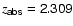 ${ z}_{\sl\sf abs} = {\sl\sf 2.309}$