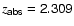 ${ z}_{\sf\sl abs} = {\sf\sl 2.309}$