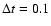 $\Delta t = 0.1$