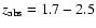 $z_{\rm
abs} = 1.7-2.5$
