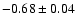 $-0.68\pm 0.04$