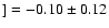 $] = -0.10\pm 0.12$