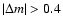$\vert\Delta m \vert > 0.4$