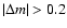 $\vert\Delta m\vert > 0.2$