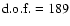 ${\rm d.o.f.} = 189$