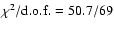 $\chi^2/{\rm d.o.f.} = 50.7/69$