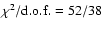 $\chi^2/{\rm d.o.f.} = 52/38$