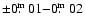 $\pm0\hbox{$.\!\!^{\rm m}$ }01{-}0\hbox{$.\!\!^{\rm m}$ }02$