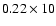 $0.22 \times10$