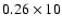 $0.26\times 10$