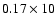 $0.17\times 10$