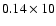 $0.14\times 10$