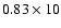$0.83\times 10$