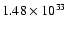 $1.48\times10^{33}$