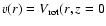 $v({\it r}) =
V_{\rm rot}({\it r},{\it z}=0$
