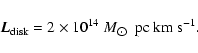 \begin{displaymath}\vec{L}_{\rm disk} = 2~{\times}~10^{14}\ {M}_{\hbox{$\odot$ }}~{\rm pc~km~s}^{-1}.
\end{displaymath}