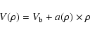 \begin{displaymath}{V}({\rho}) = {V}_{\rm b} +
{a}({\rho})~{\times}~{\rho}
\end{displaymath}