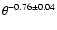 $\theta ^{-0.76\pm 0.04}$