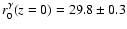 $r_0^\gamma(z=0)=29.8\pm 0.3$