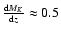 $\frac{{\rm d}M_K}{{\rm d}z}\approx 0.5$
