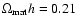 $\Omega _{\rm mat}h=0.21$