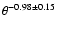 $\theta ^{-0.98\pm 0.15}$