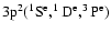 $\rm 3p^2 (^1S^e, ^1D^e,^3P^e)$